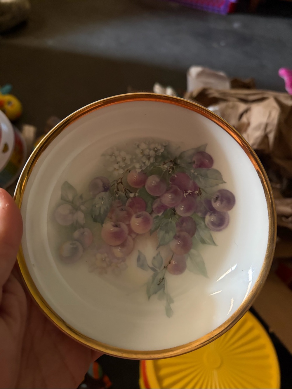 Vintage C.T. Altwasser Silesia Hand Painted Grapes/Cherries
Plate with Gold Rim